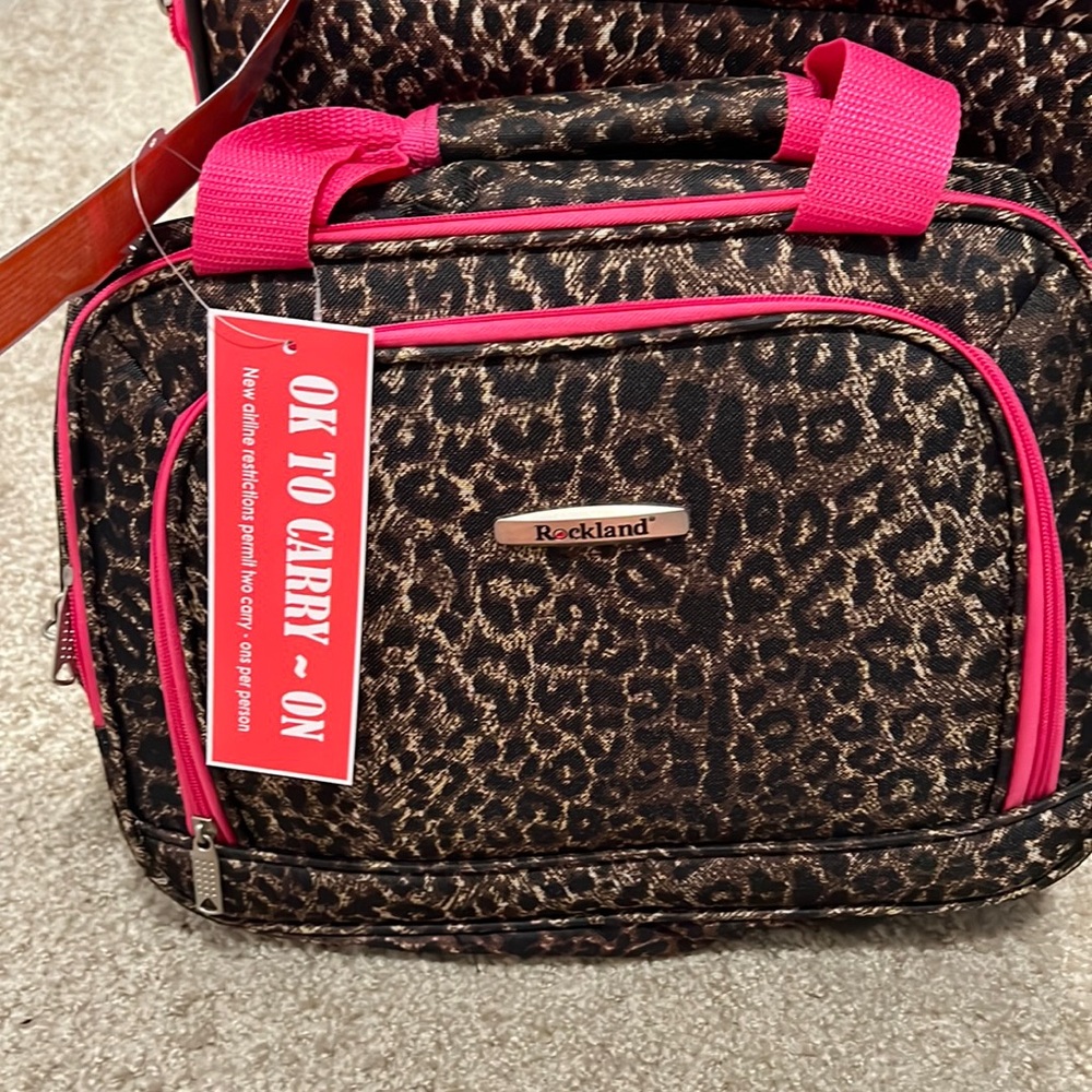 Rockland Pink Leopard Carry On
